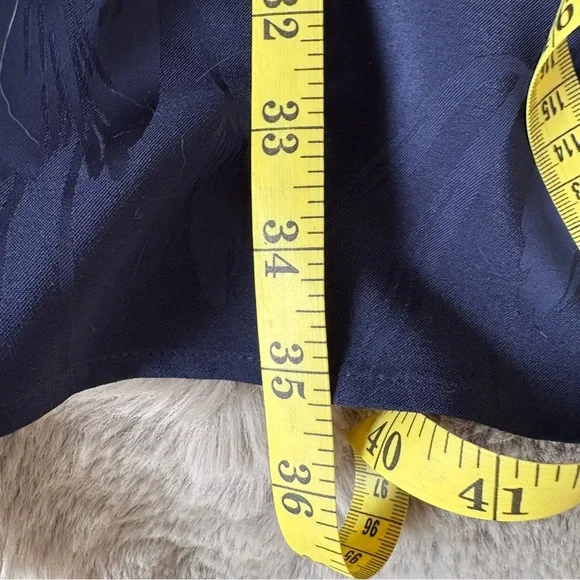 Figue Izzie Floral Jacquard Mini dress Long Sleeve S‎ Festive Preppy Career Blue - Picture 10 of 10